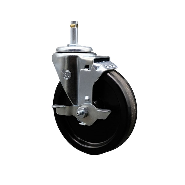 5'' Phenolic Wheel Swivel 7/16'' Grip Ring Stem Caster with Brake